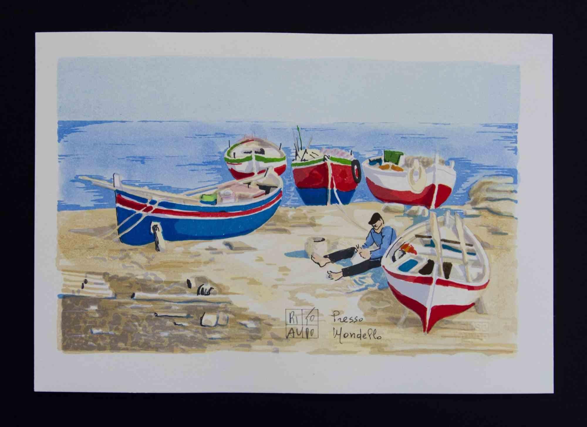 Litografía sobre papel Magnani-Pescia. Tamaño del papel 17,5 cm x 24,5 cm tamaño de la obra 14,5cm x 22cm. Excelente estado, sin defectos.
Aldo Riso nació en 1927 en Santa Maria di Leuca, en la provincia de Lecce. Se aplicó a sus estudios hasta