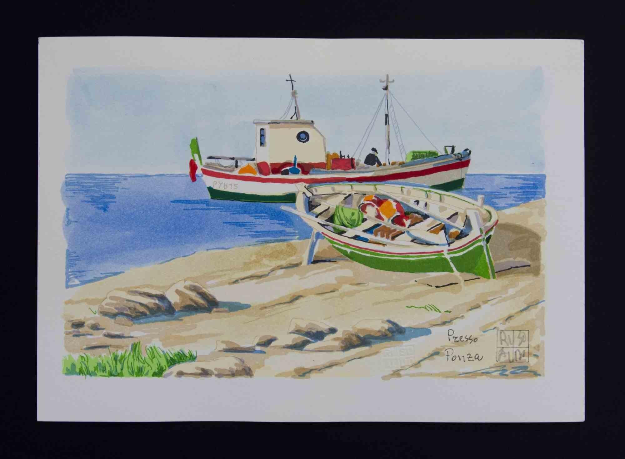 Litografía sobre papel Magnani-Pescia. Tamaño del papel 17,5 cm x 24,5 cm tamaño de la obra 14,5 cm x 22 cm. Excelente estado, sin defectos.
Aldo Riso nació en 1927 en Santa Maria di Leuca, en la provincia de Lecce. Se aplicó a sus estudios hasta