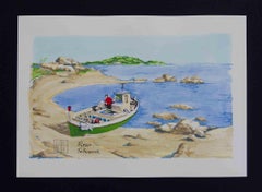 Presso Talamone - Lithograph by Aldo Riso - 2003