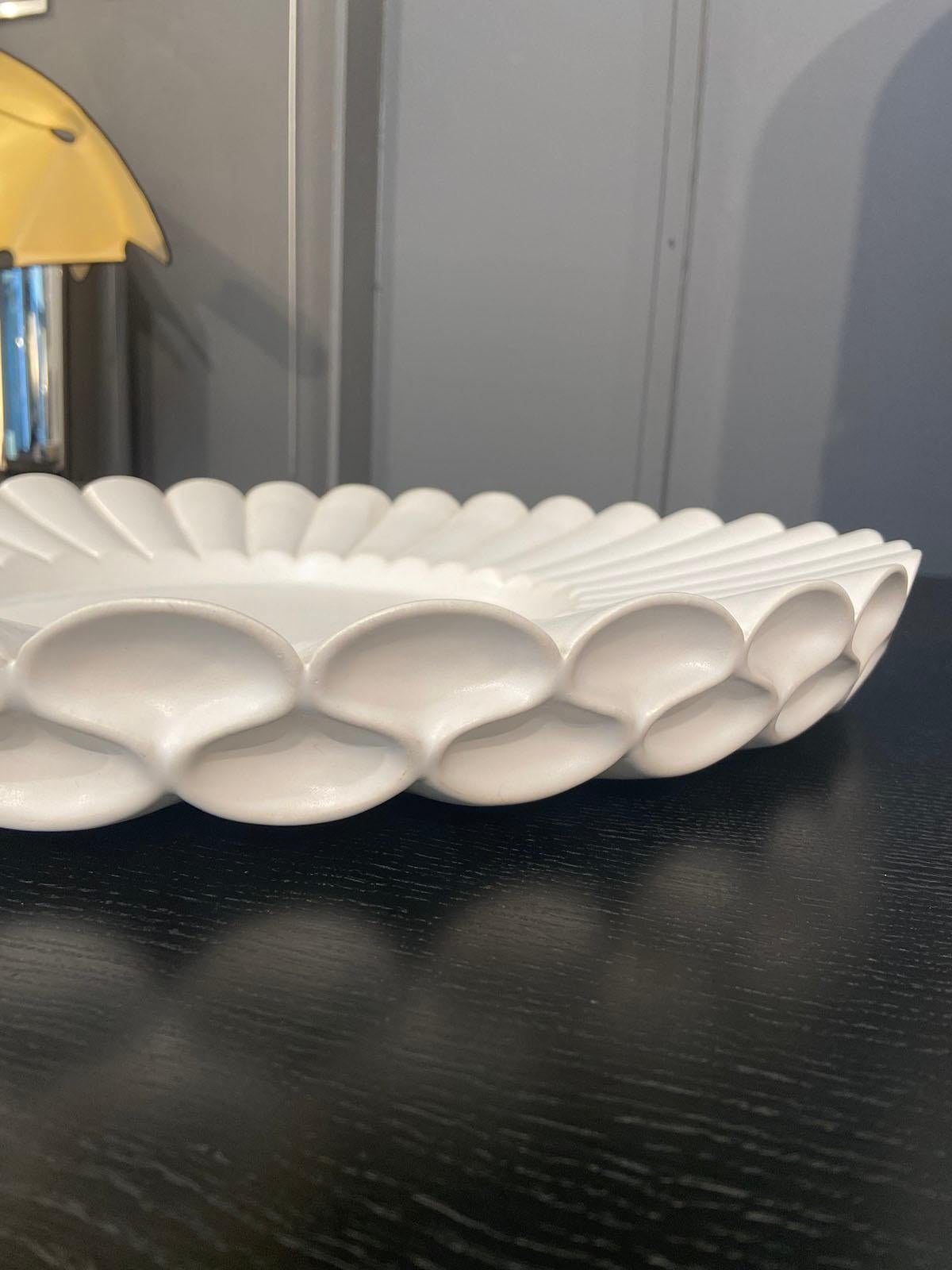 Post-Modern Aldo Rontini, White Ceramic Tray, 2000