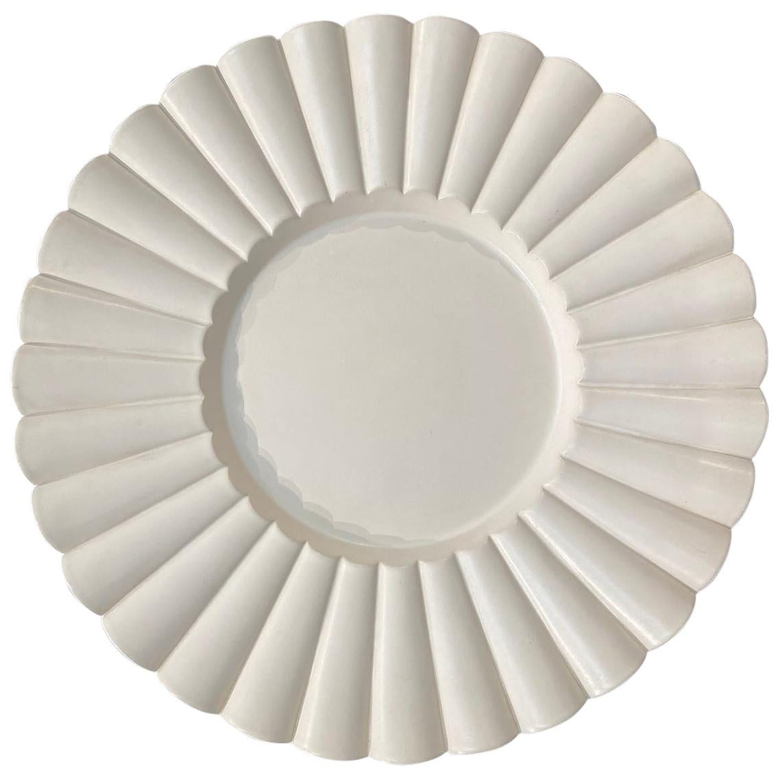 Aldo Rontini, White Ceramic Tray, 2000