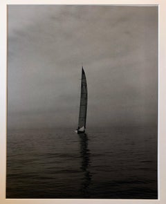 Vintage Signed Silver Gelatin Selenium Photograph Sailing Race Sailboat Photo