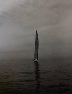 Vintage Signed Silver Gelatin Selenium Photograph Sailing Race Sailboat Photo