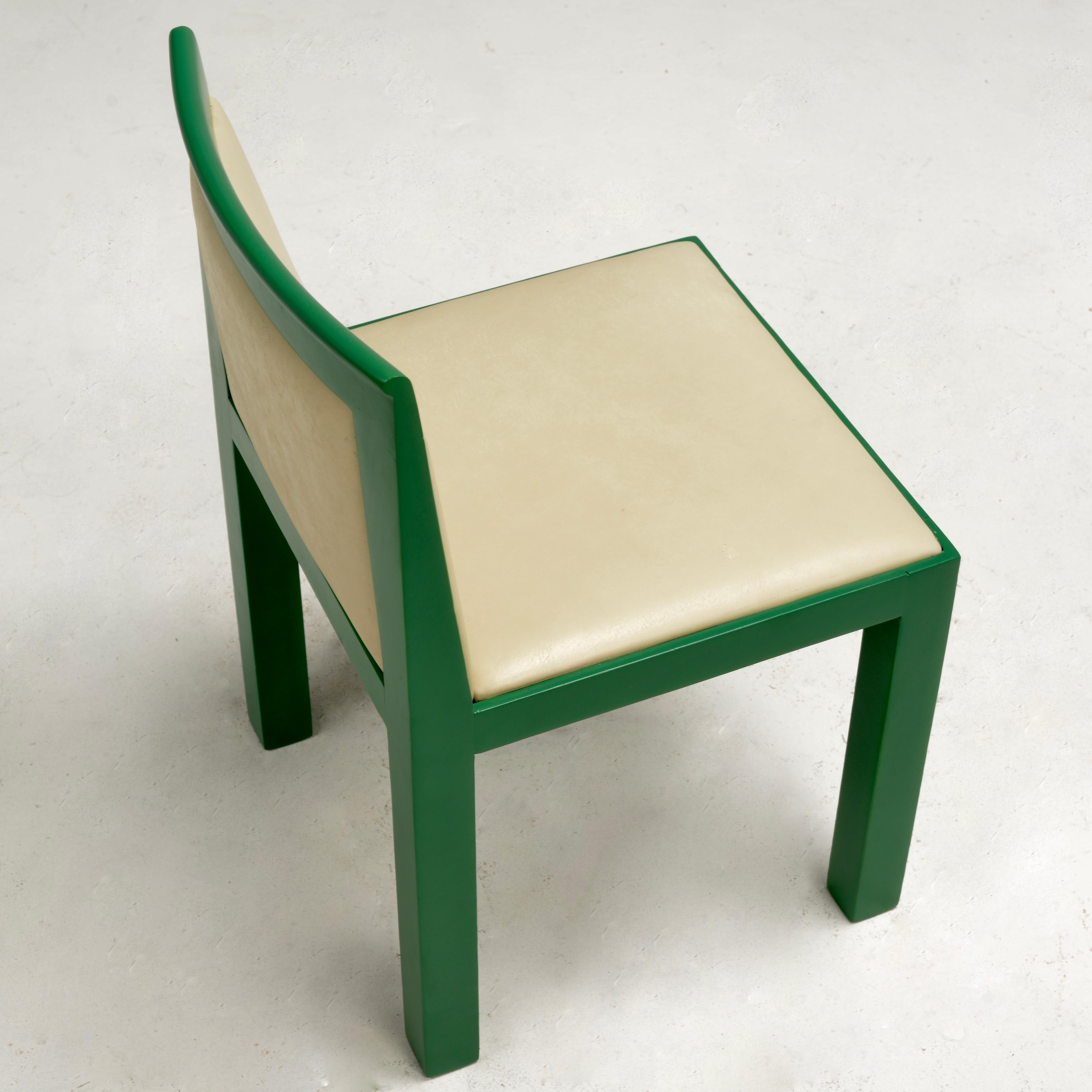 Lacquered Aldo Rossi 'Teatro' Chairs for Molteni in Green For Sale