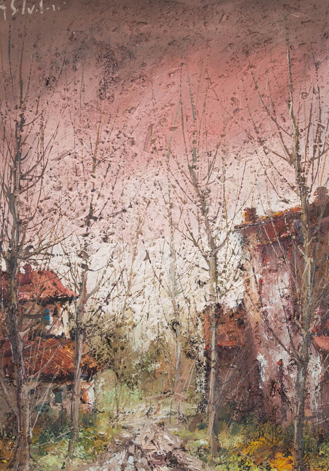 Aldo Salvadori (1905-2002) - Mid 20th Century Oil, Tree Lined Track 1