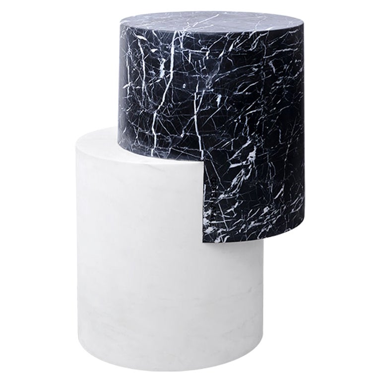 Aldo Side Table Bianco & Nero by Greg Natale