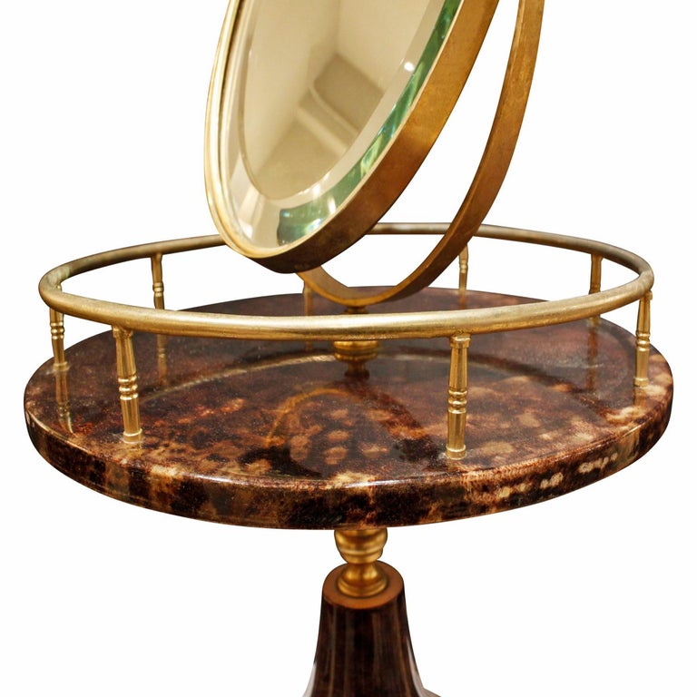 Aldo Tura Adjustable Vanity Mirror in Lacquered Goatskin ...