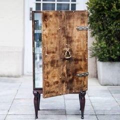 Meuble de bar Aldo Tura Peau de chèvre Brown, Italie, années 1960