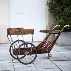 Aldo Tura Bar Cart Brown Goatskin