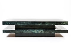 Aldo Tura, bar table in blue-green lacquered goatskin, 1960