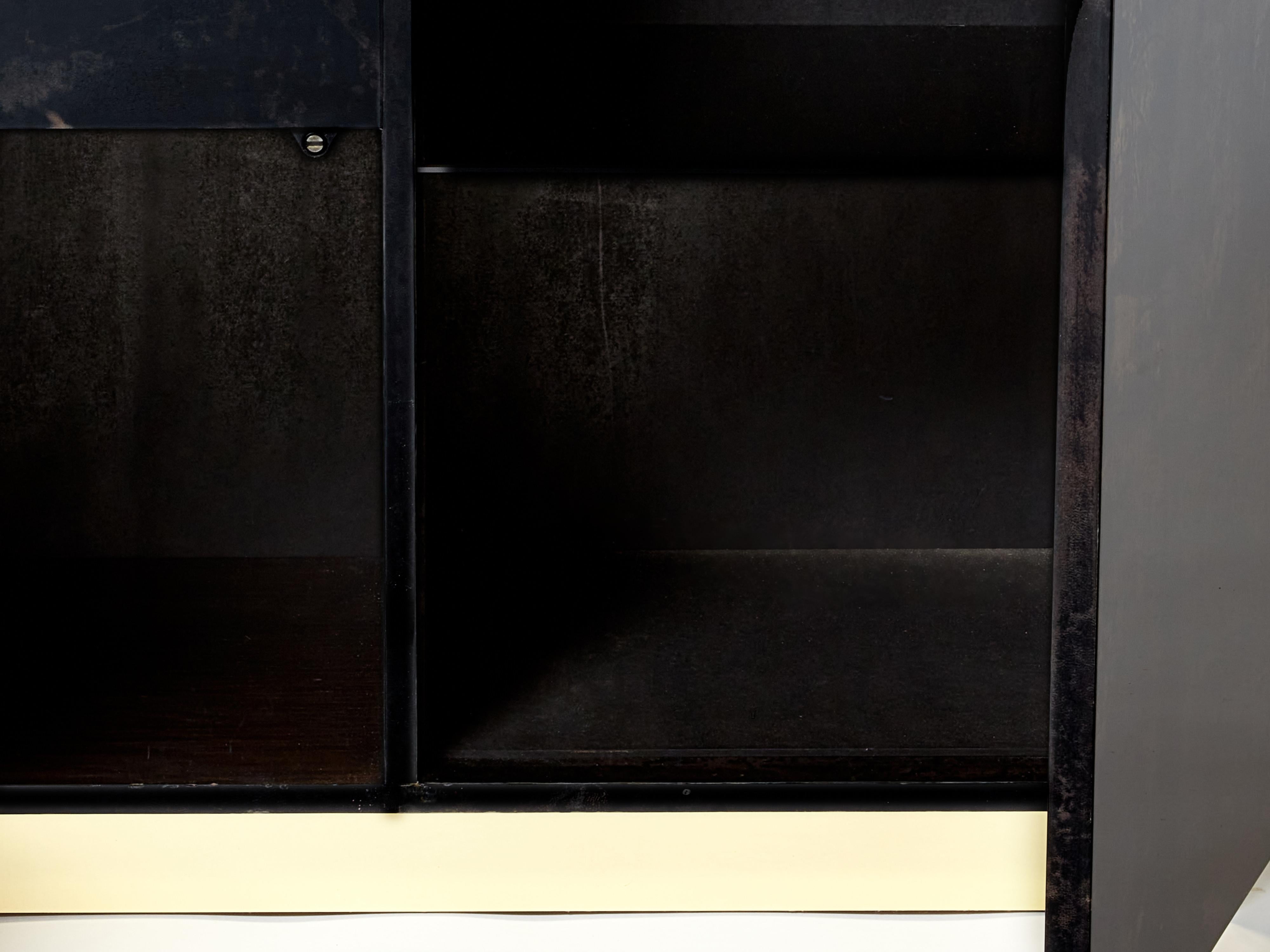 Aldo Tura Brown Goatskin Parchment Brass Cabinet Bar, 1960s 6