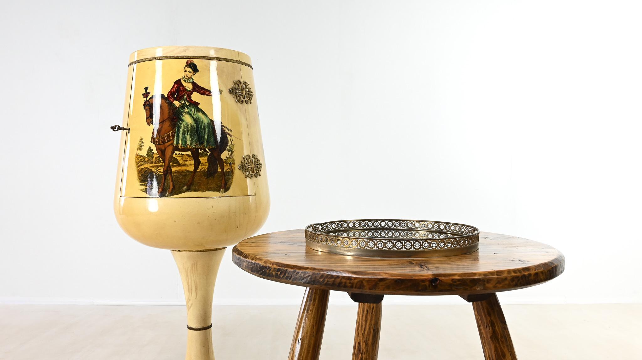 Aldo Tura, Calice Dry Bar in Lacquered Goatskin. Italy, C.1950 For Sale 10