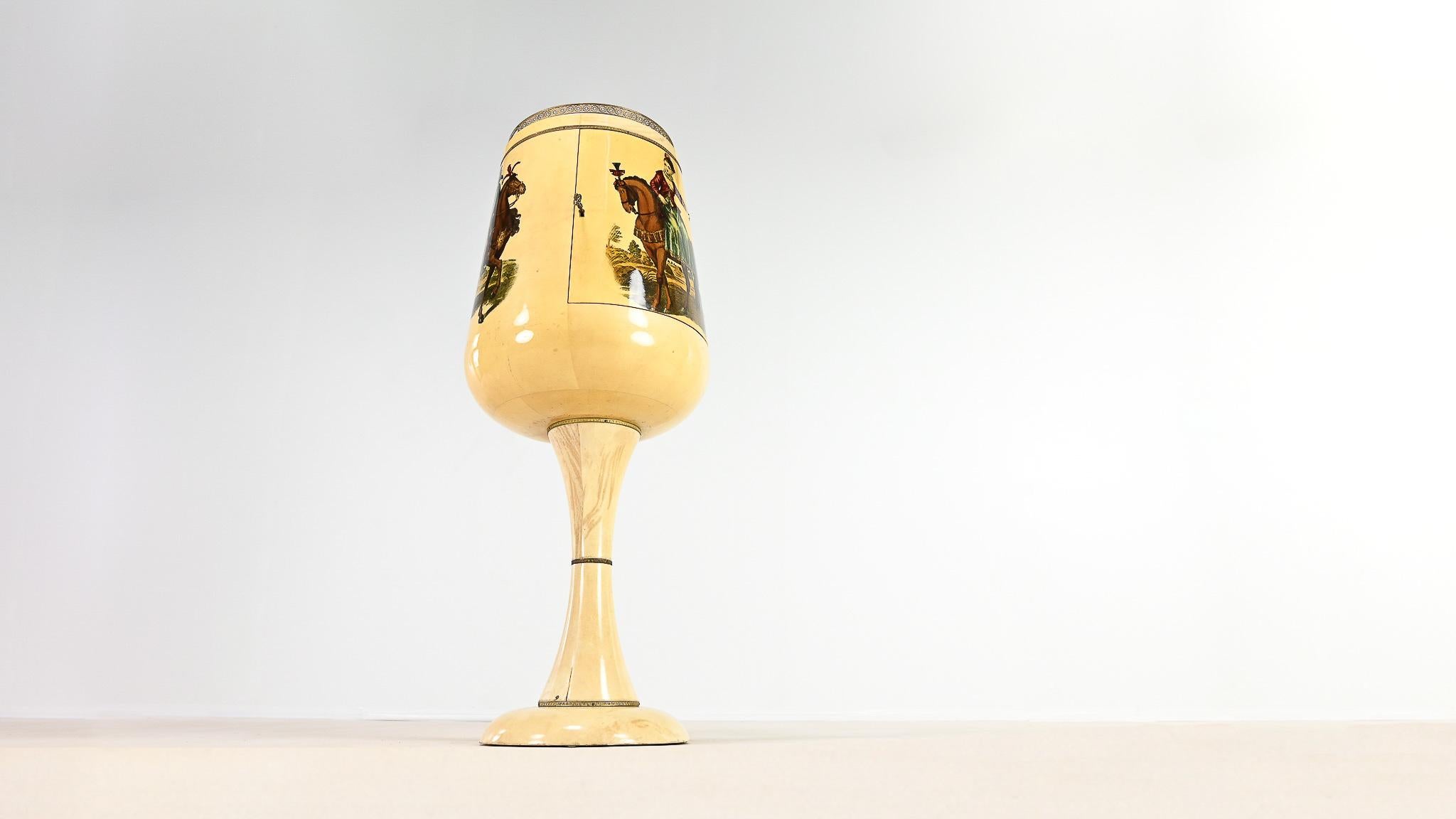Aldo Tura, Calice Dry Bar in Lacquered Goatskin. Italy, C.1950 For Sale 13