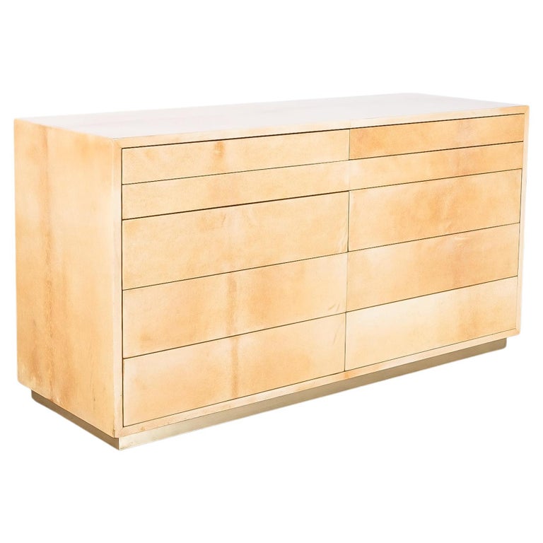 Aldo Tura Chest Of Drawers Tan Parchment Or Console, Italy, 1970 For Sale  at 1stDibs