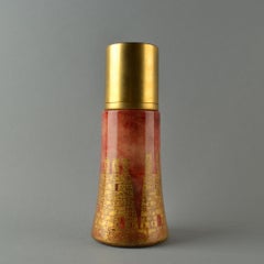 Aldo Tura Cocktail Shaker in Red and Gilded Parchment