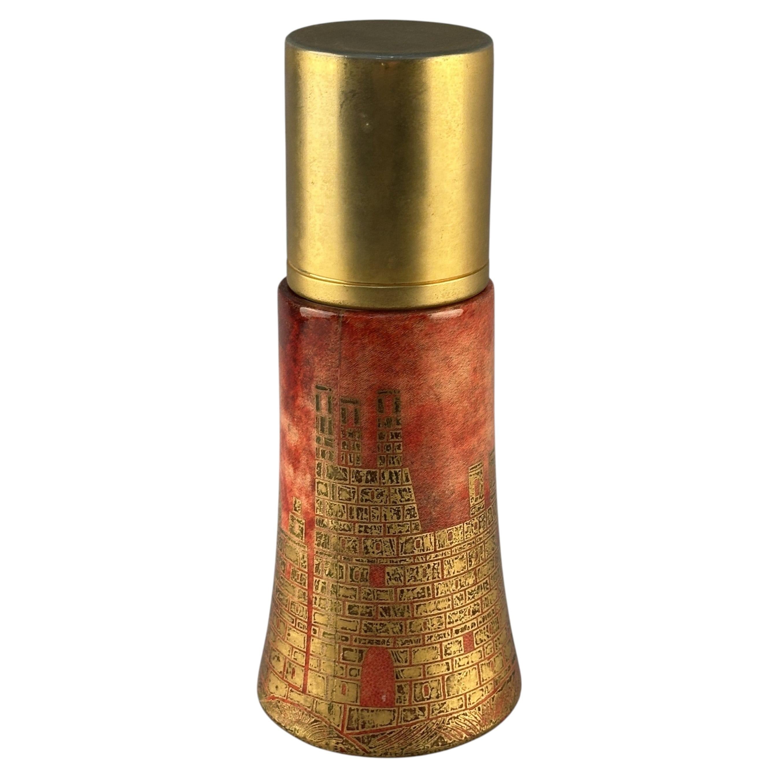 Aldo Tura Cocktail Shaker in Red and Gilded Parchment