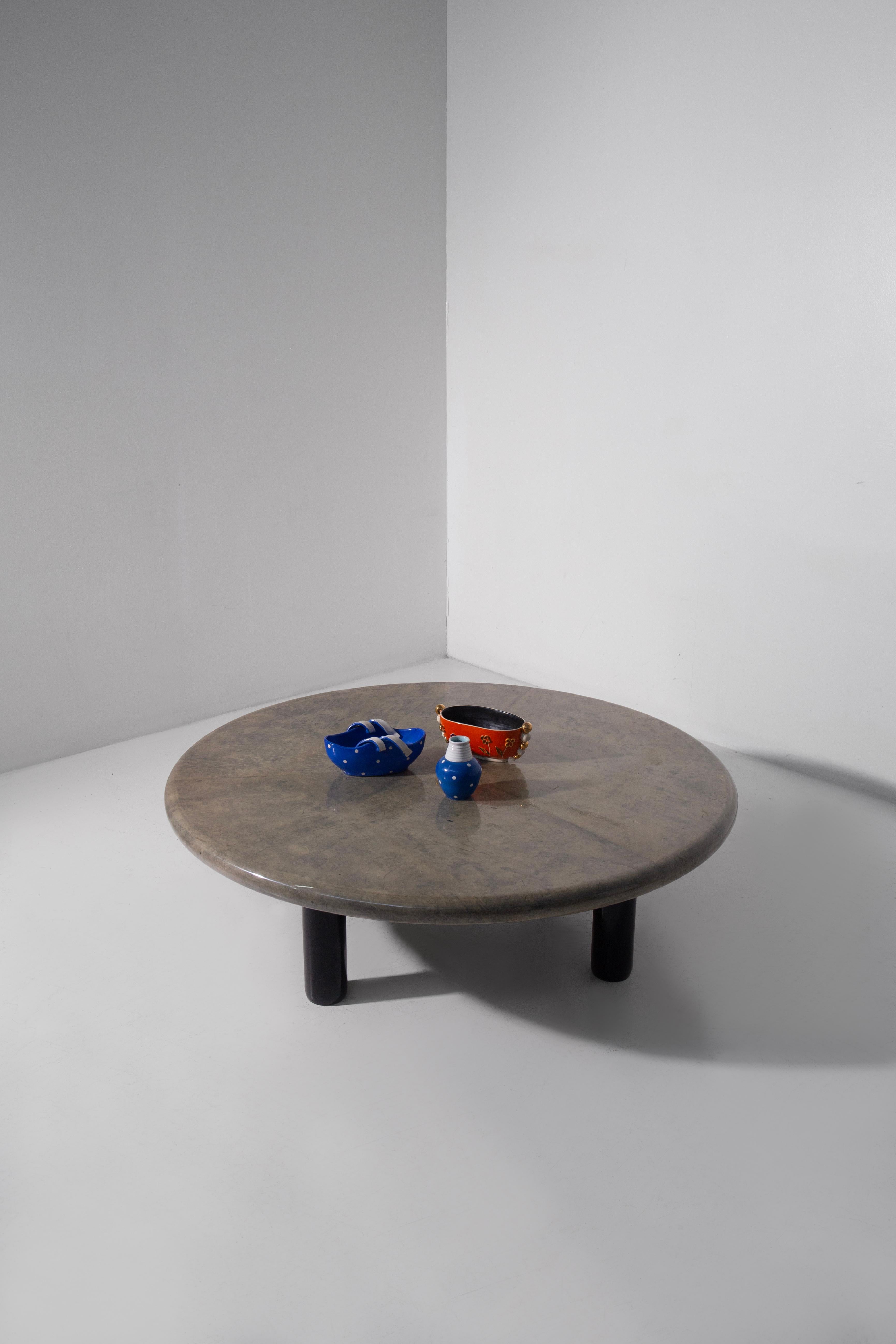 Post-Modern Aldo Tura Coffee table in parchment For Sale