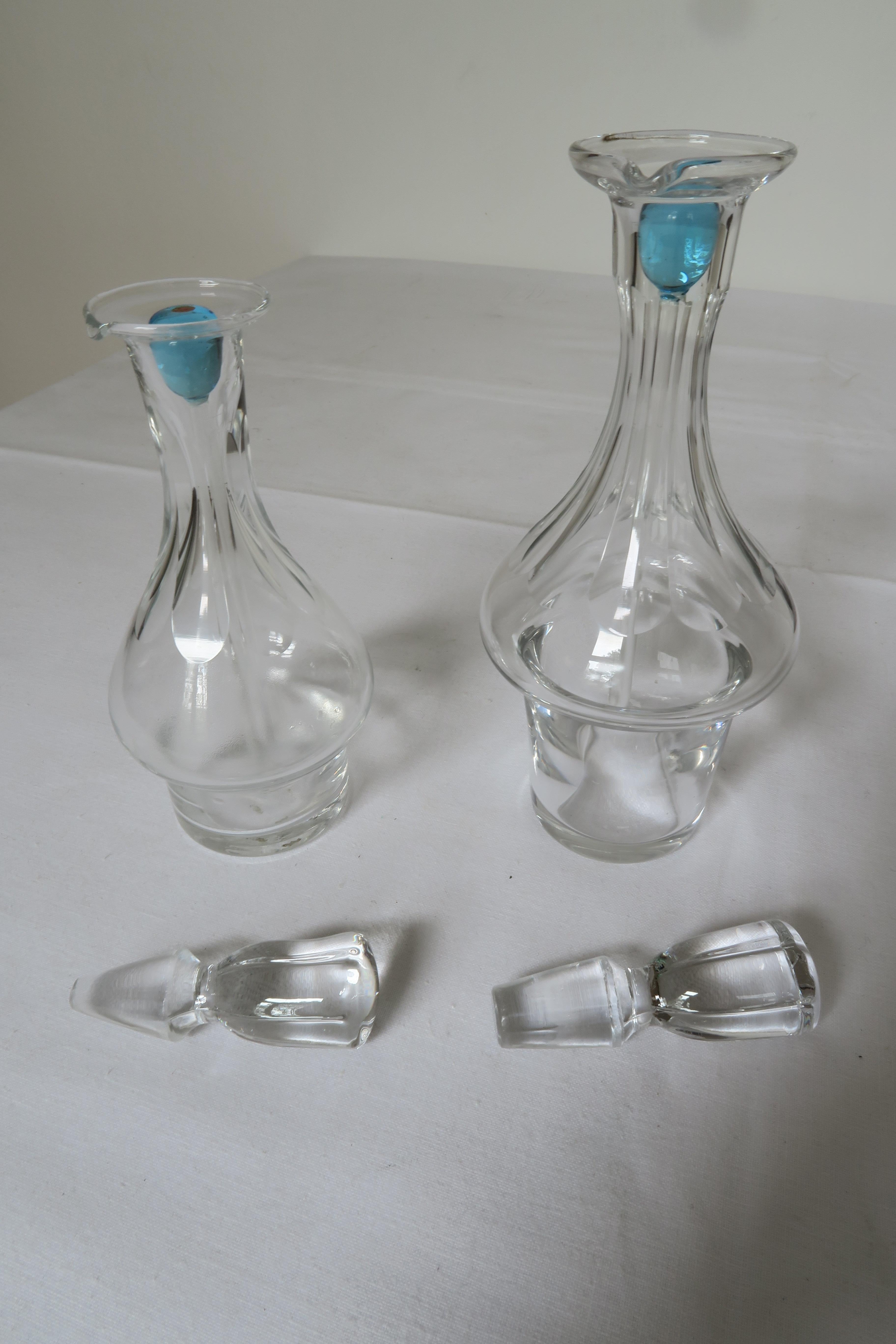Italian Aldo Tura Cruet Stand Made from Crystal Glass and Varnished Leather For Sale