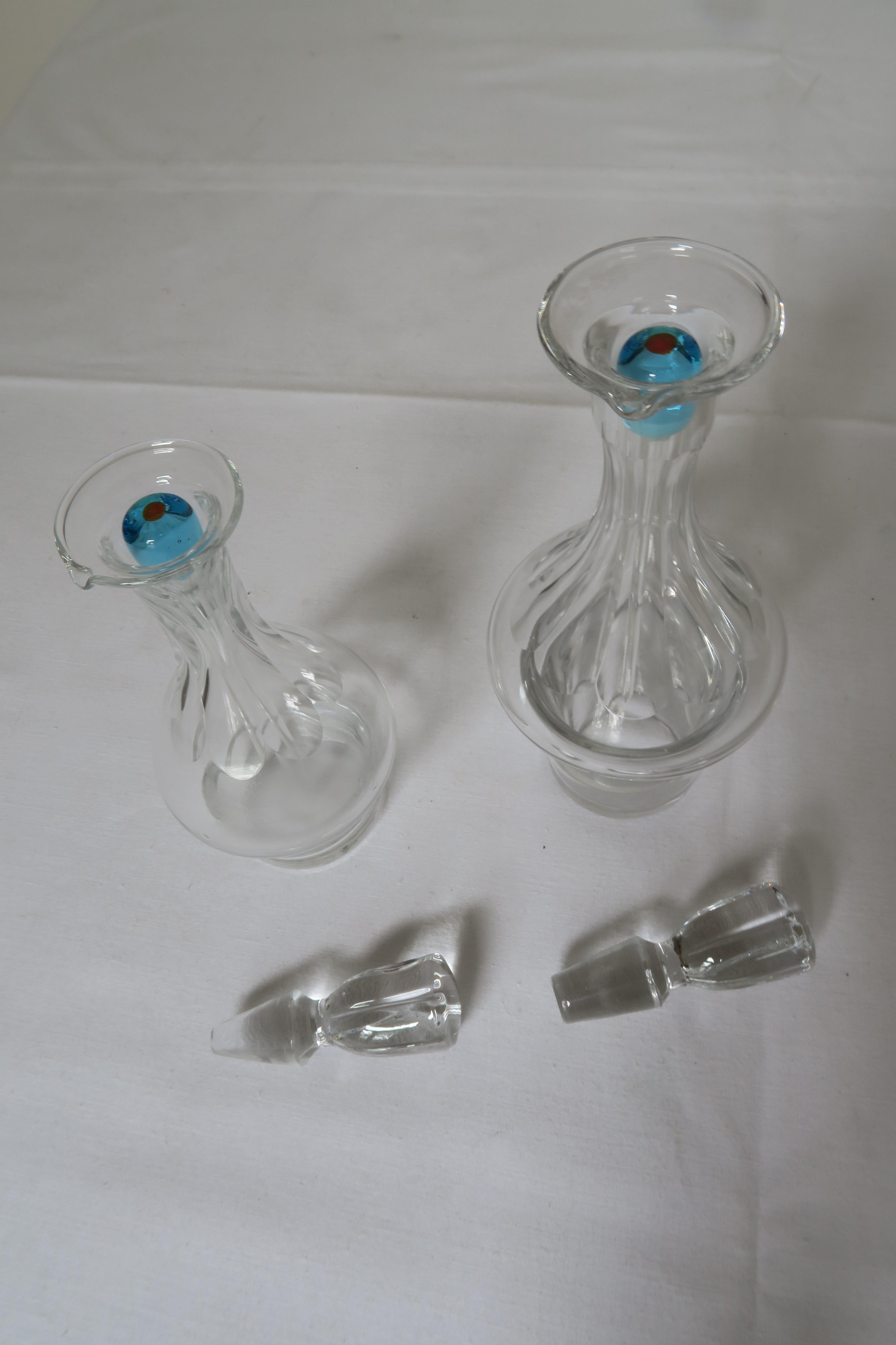 Cruet-Ständer aus Kristallglas und lackiertem Leder von Aldo Tura (Handgefertigt) im Angebot