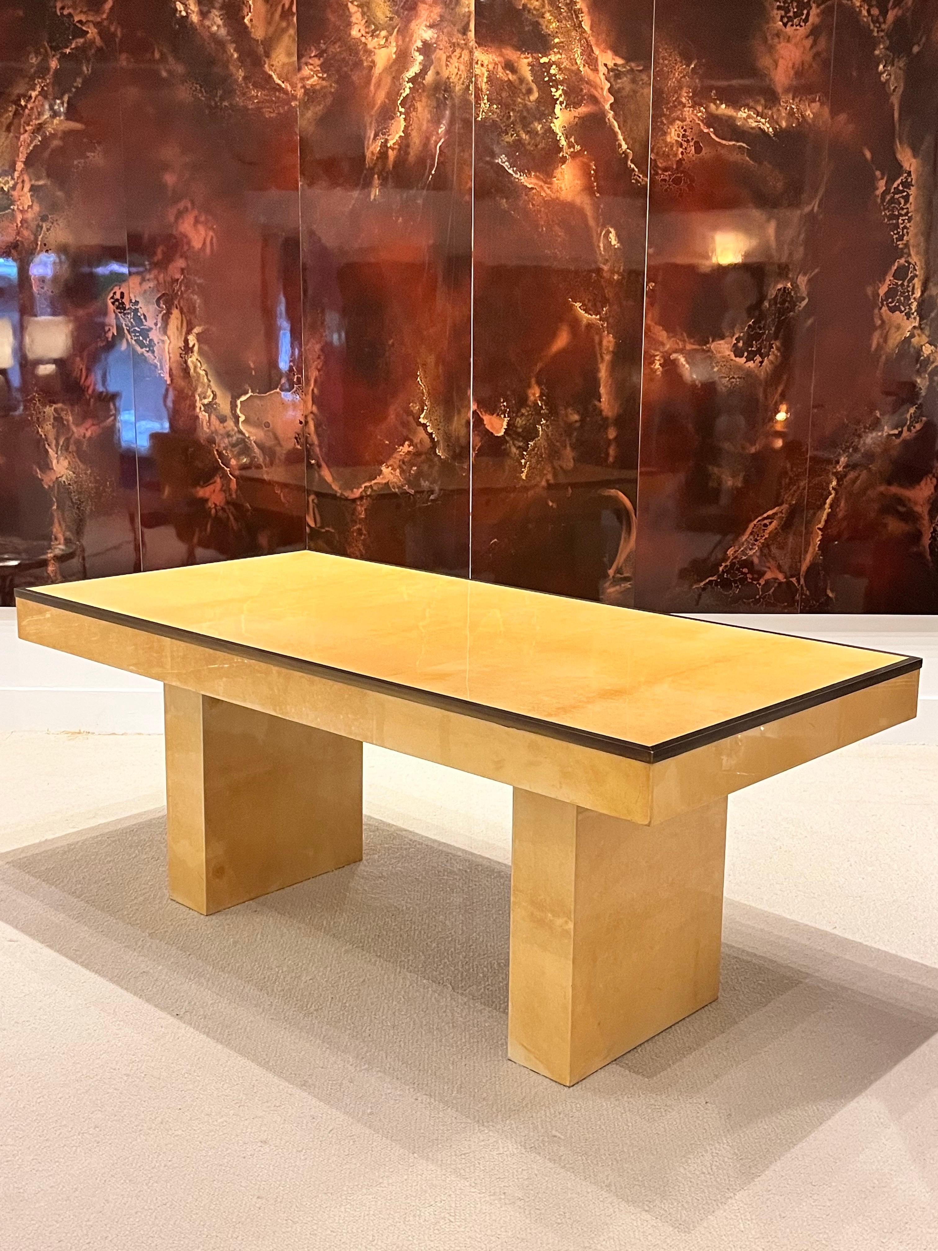 Italian Aldo Tura Desk Goatskin Desk , Italy 1çèà For Sale