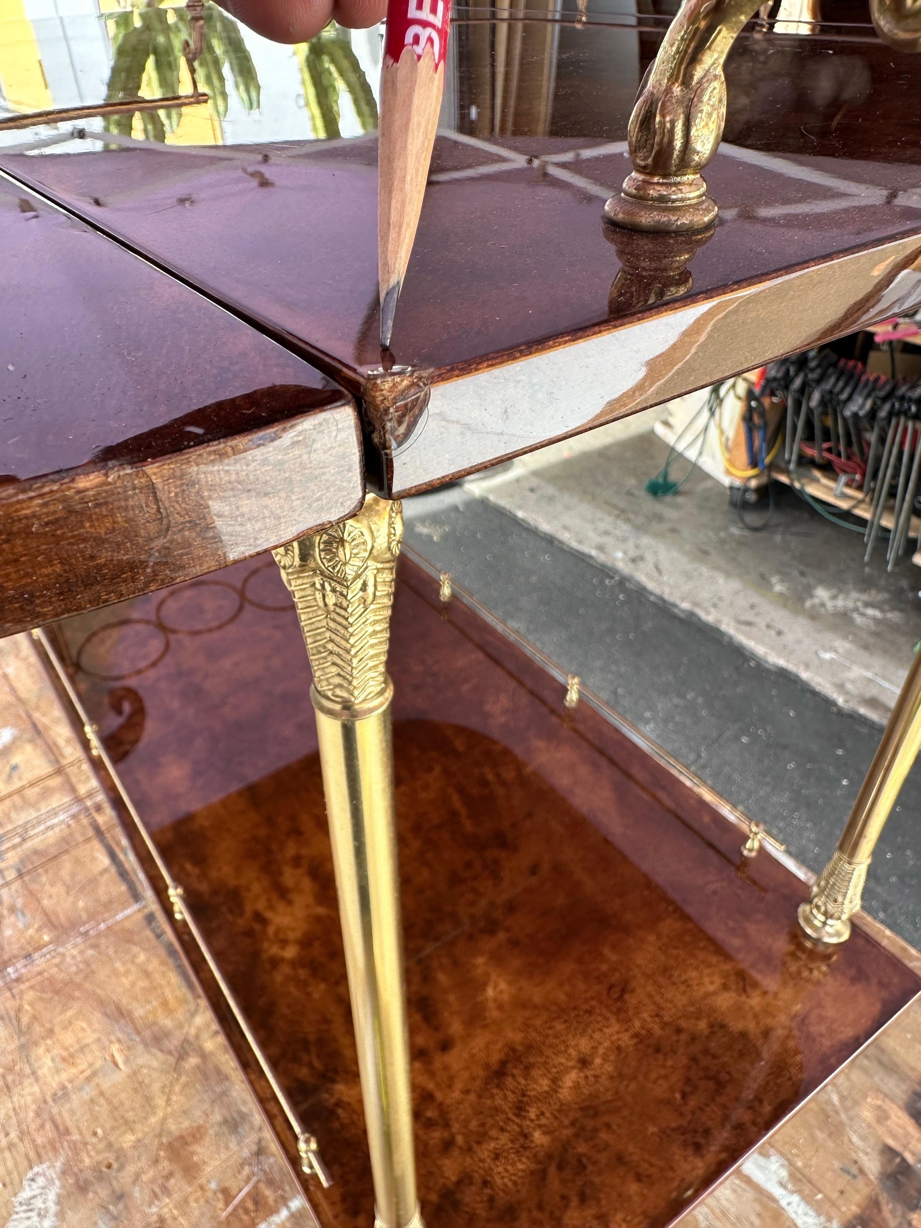 Chariot de bar à abattant Aldo Tura en vente 12