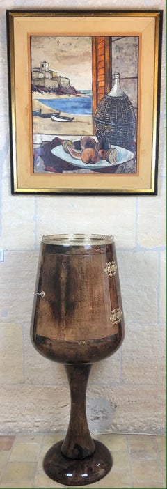 Aldo Tura Bar Cabinet, Iconic Italian Designer Goatskin Dry Bar Cabinet