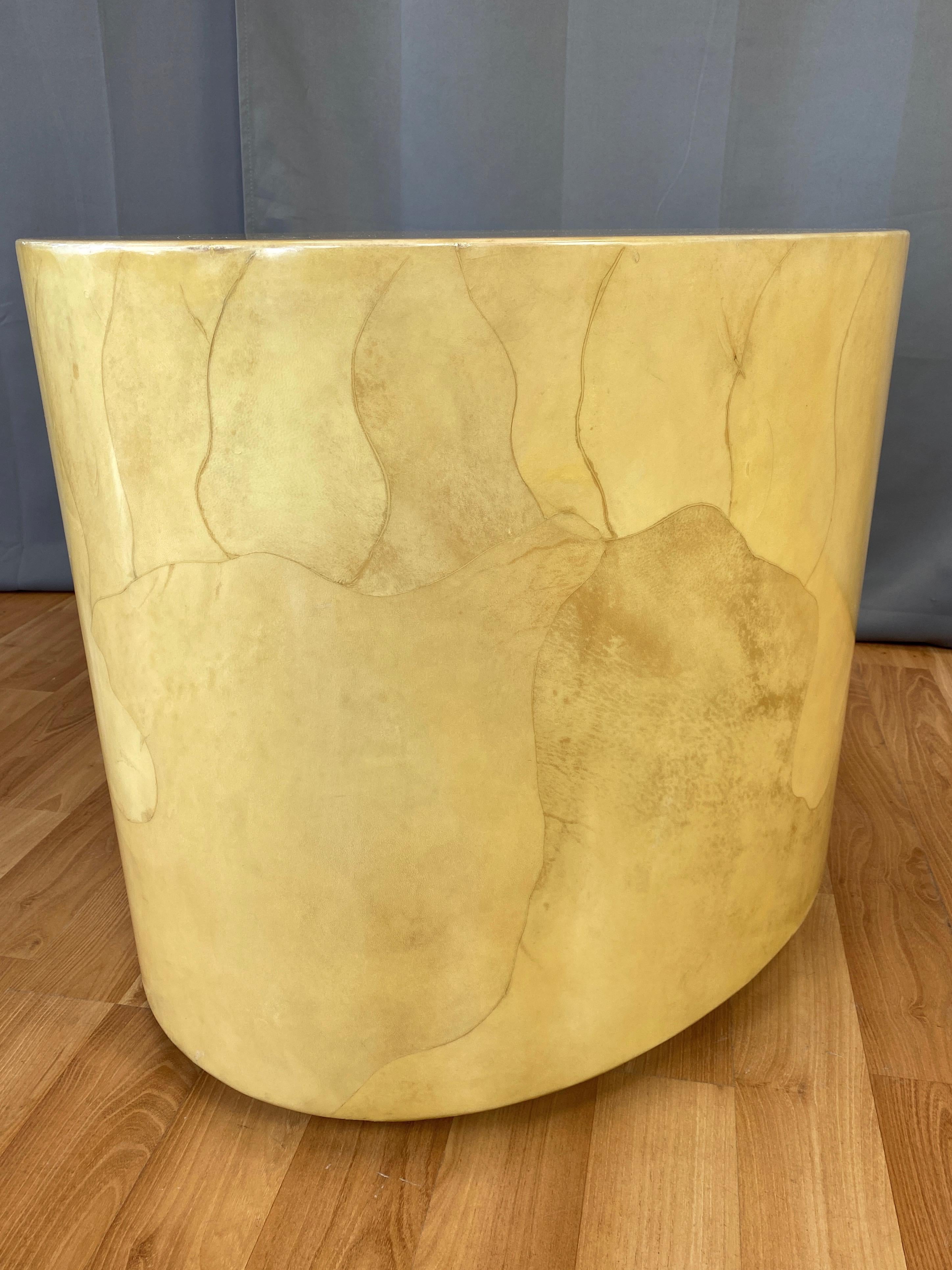 Aldo Tura Egg-Shaped Goatskin Side Table, Late 1960s 2