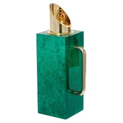Aldo Tura Emerald Green Goatskin Brass Thermos Carafe 1960