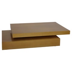 Aldo Tura expanding coffee table in lacquered goatskin. Italy c1970