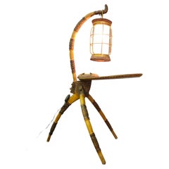 Aldo Tura Floor Lamp Wood Mid century Design Italy 1950s