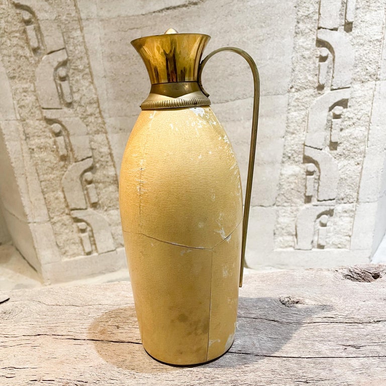 Aldo Tura for Macabo Carafe Pitcher Lacquered Goatskin and Brass, 1940s, Italy For Sale 3
