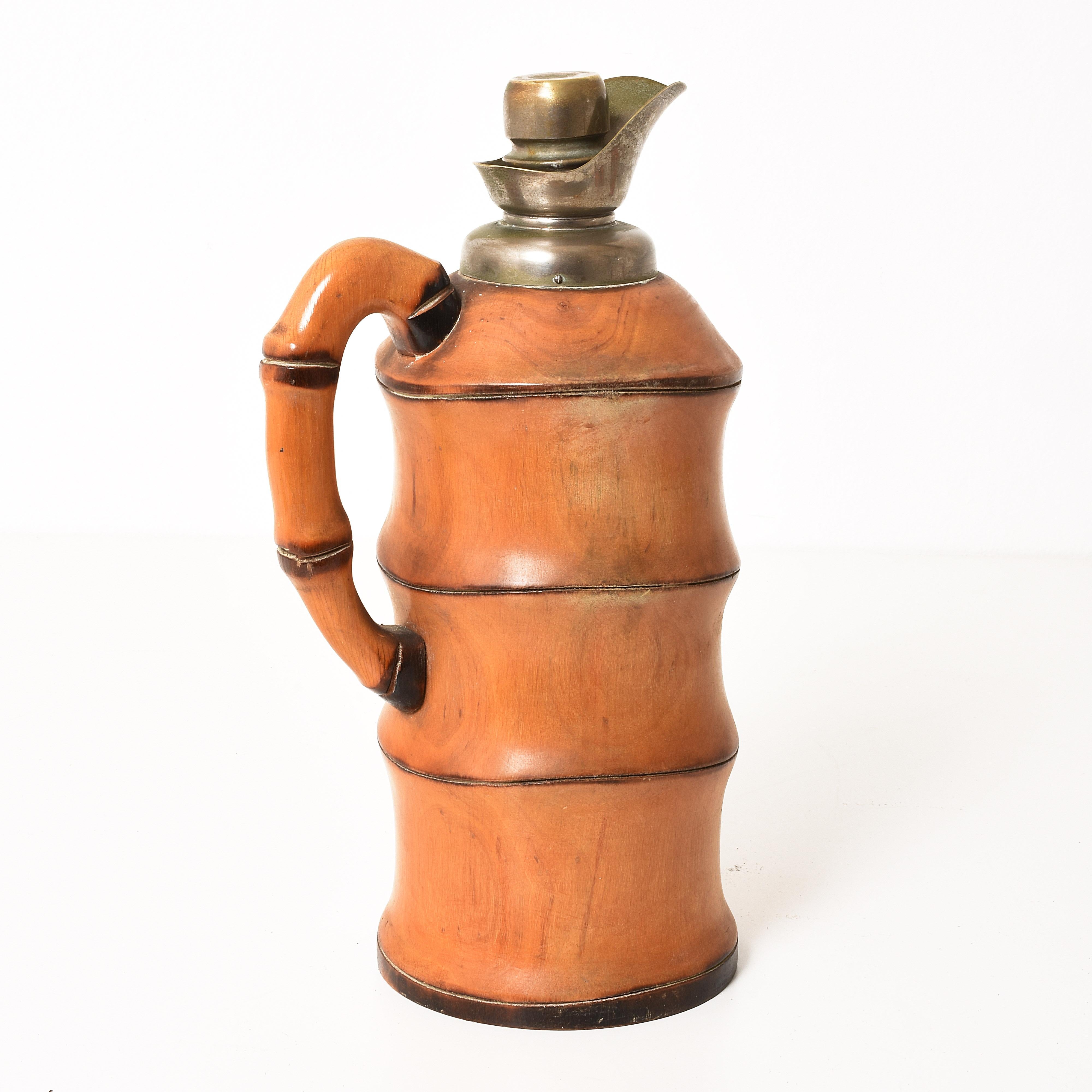 Mid-Century Modern Aldo Tura for Macabo Cusano Milanino, Milano, Italy, 1950s, Bamboo Thermos