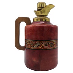Aldo Tura per Macabo, Caraffa in pelle di capra e ottone, Italia 1960