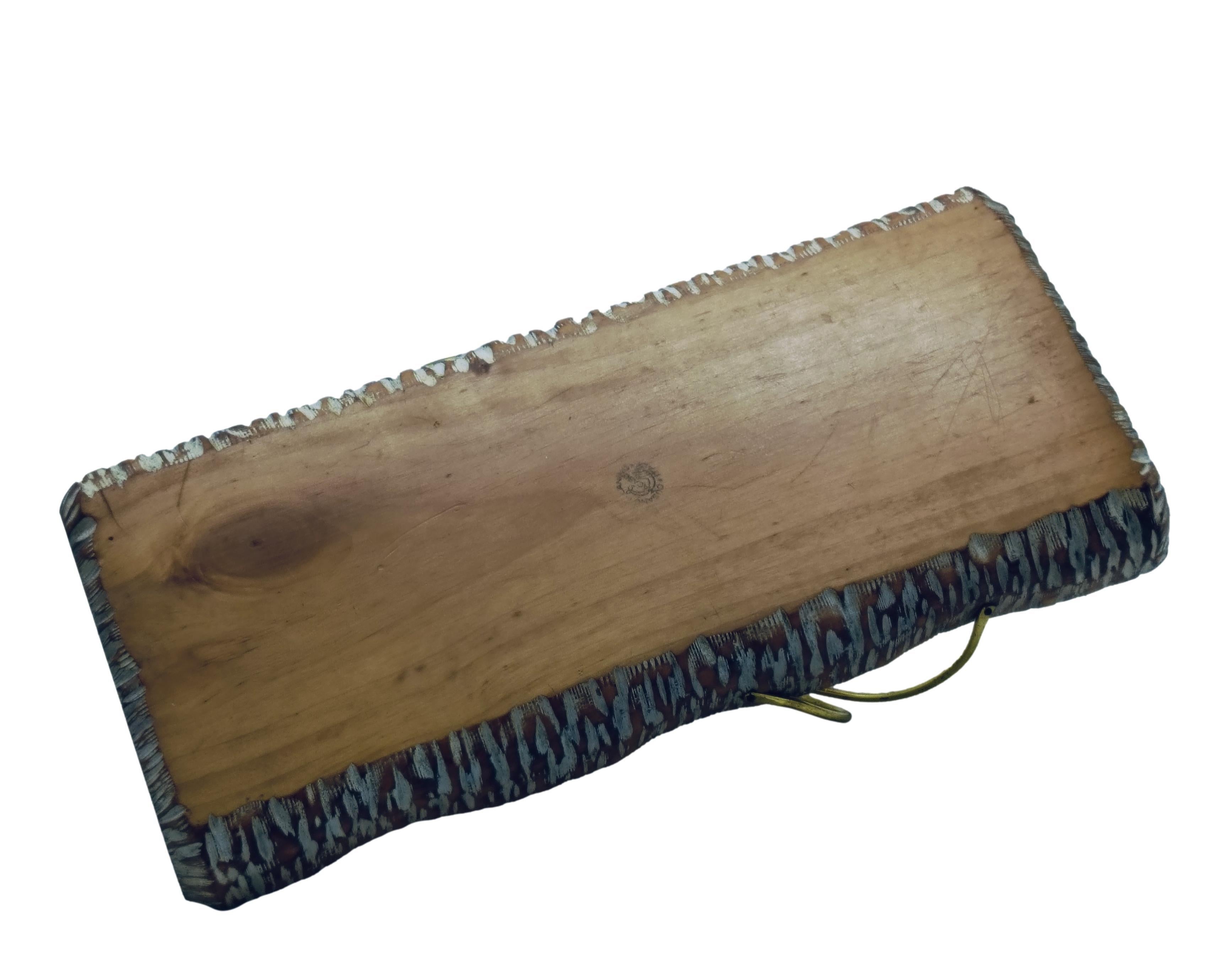 Mid-20th Century Aldo Tura for Macabo Wood and Brass Tray, Italy 1960s For Sale