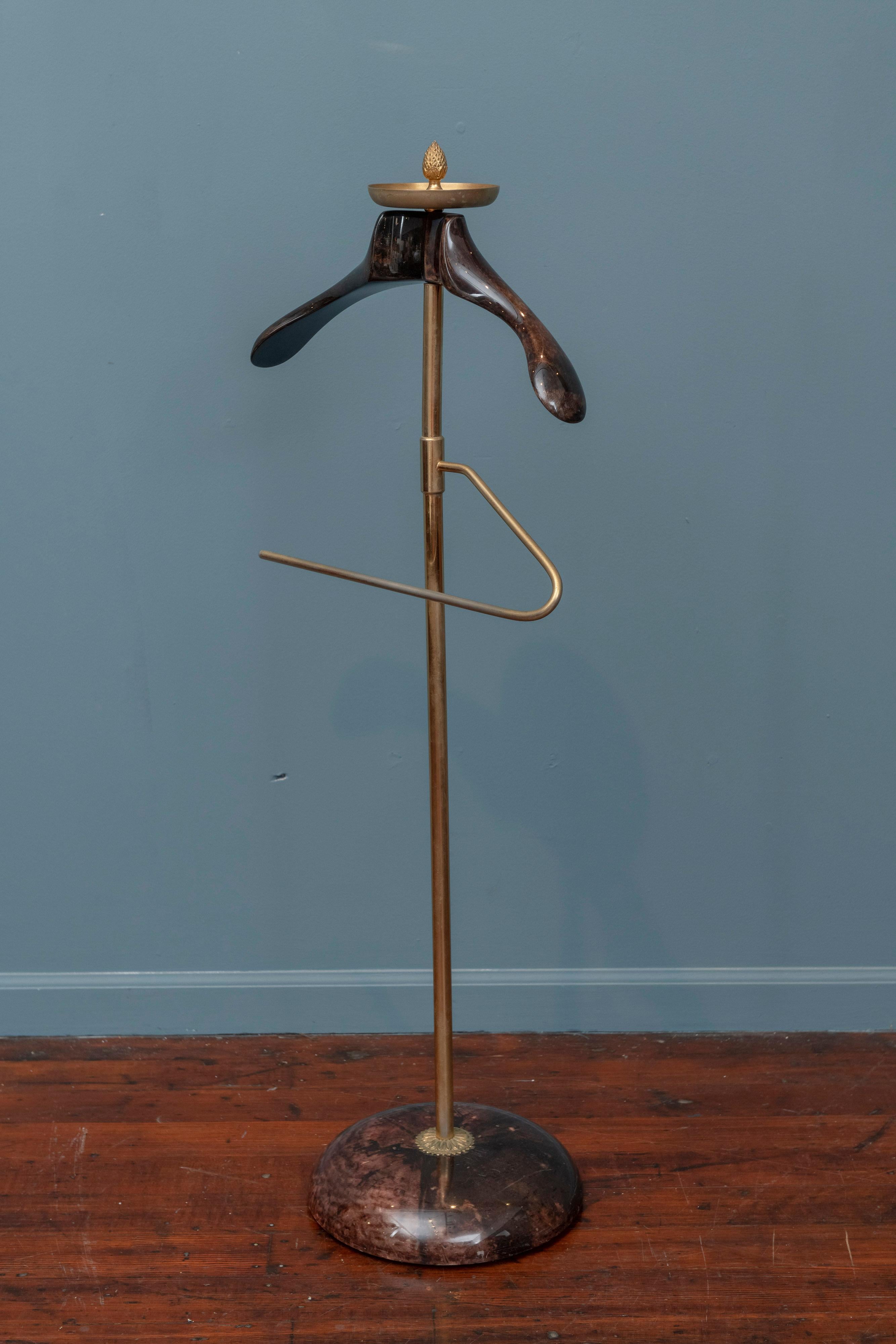 Late 20th Century Aldo Tura Gilt Brass and Parchment Valet
