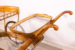 Aldo Tura Goat Skin Brass Bar Serving Cart Vintage 1950s Mid Century Modern