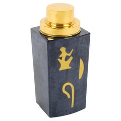 Aldo Tura Goatskin and Gilt Metal Cocktail Shaker