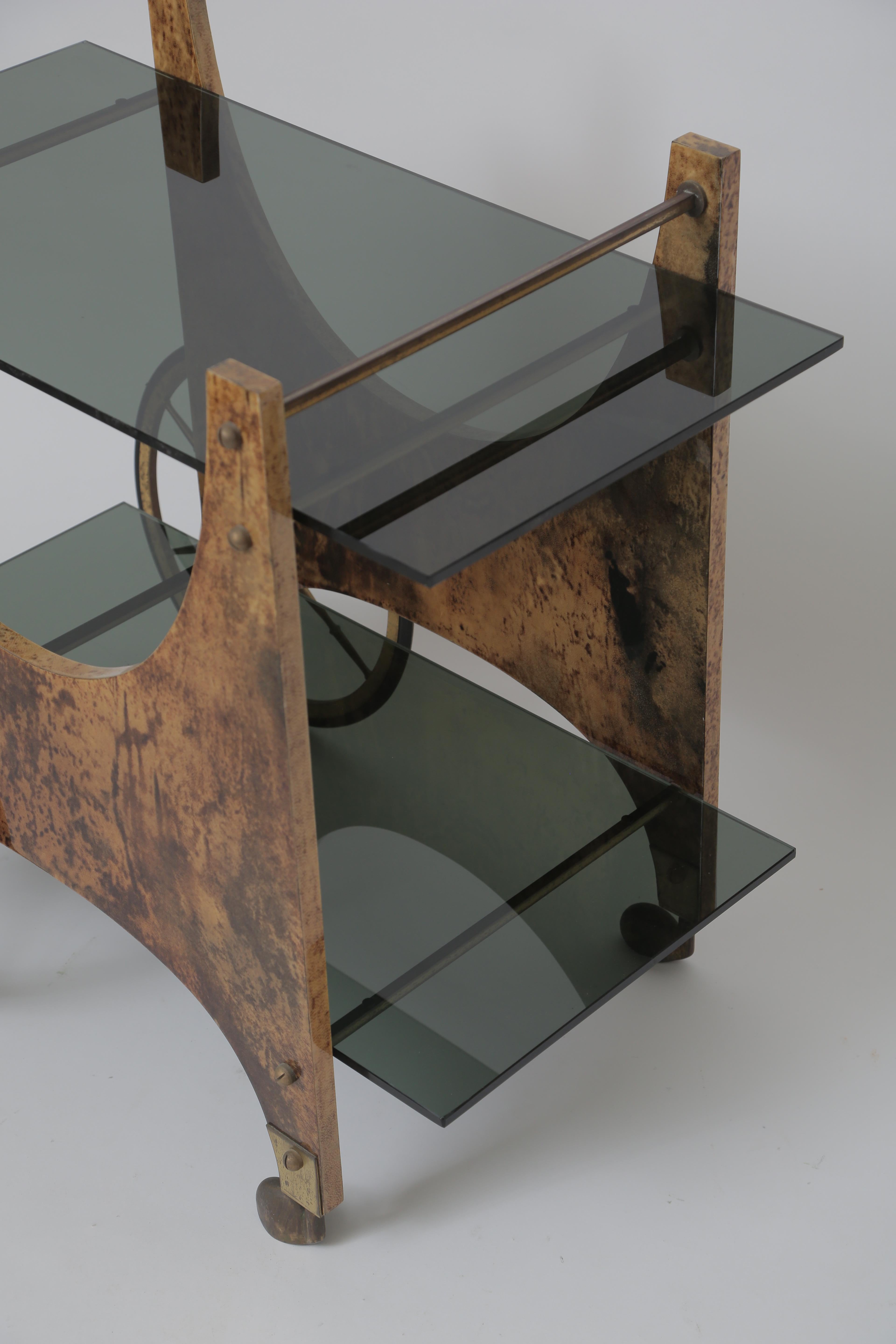 Aldo Tura Goatskin Bar Cart 2