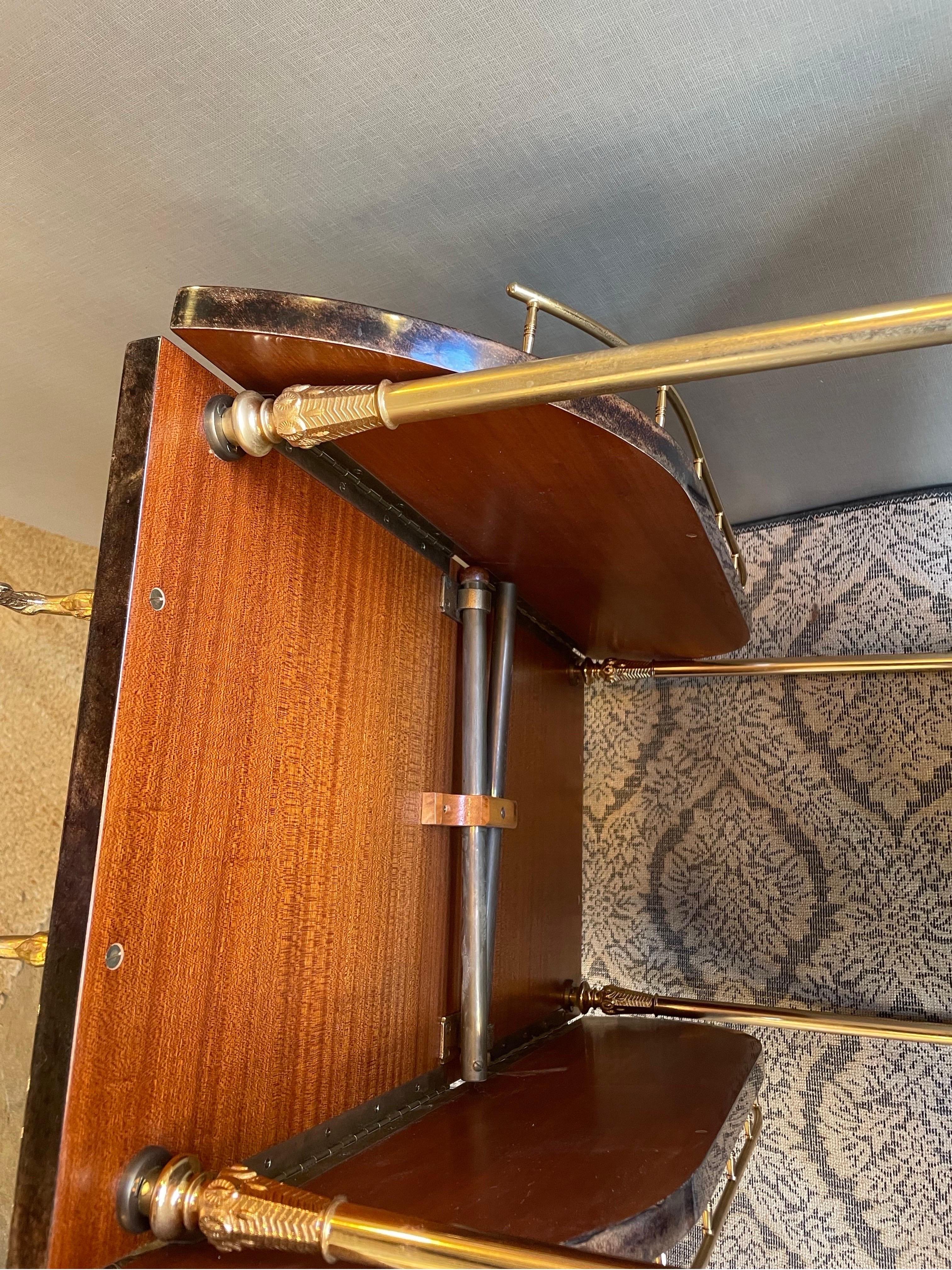 Aldo Tura Goatskin Barcart In Good Condition In Winnetka, IL