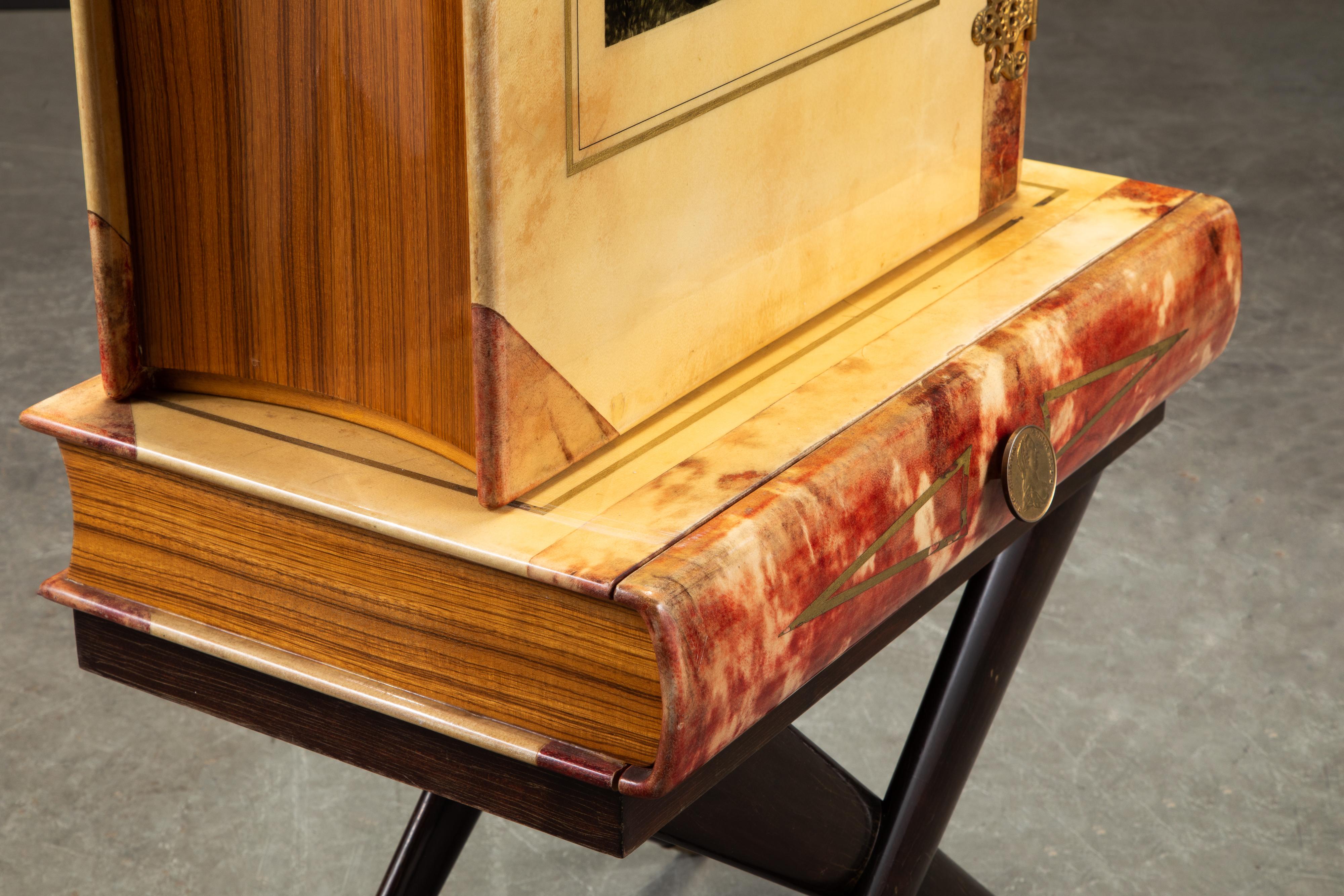 Aldo Tura Goatskin Cocktail Cabinet, circa 1950 Italy 1