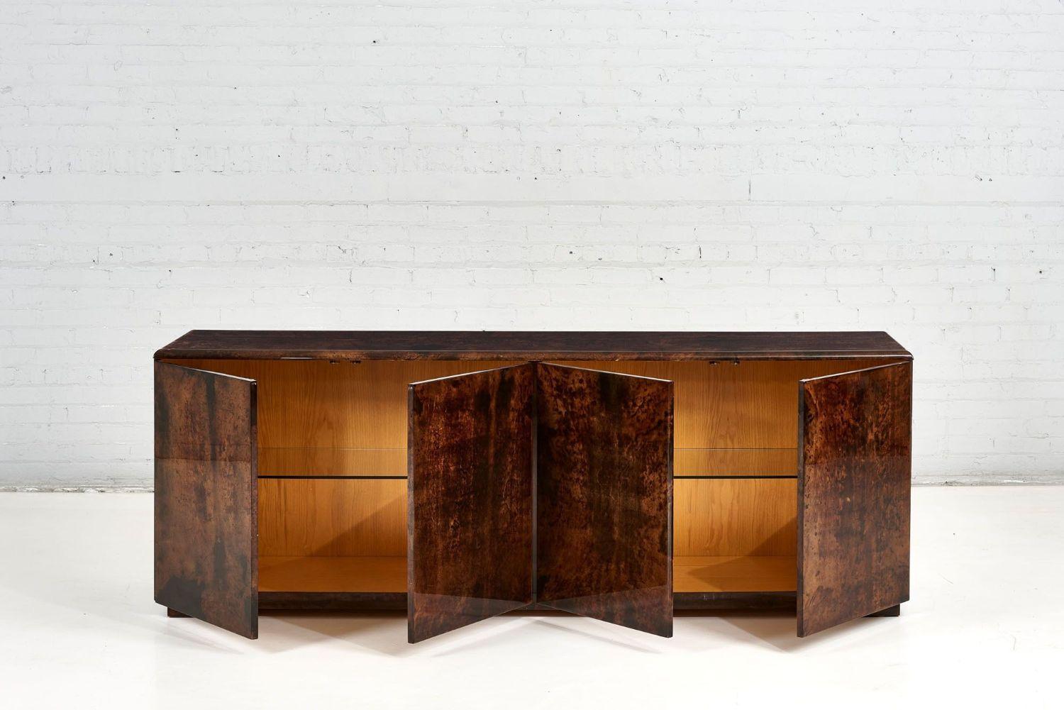 Mid-20th Century Aldo Tura Goatskin Credenza, Italy, 1960