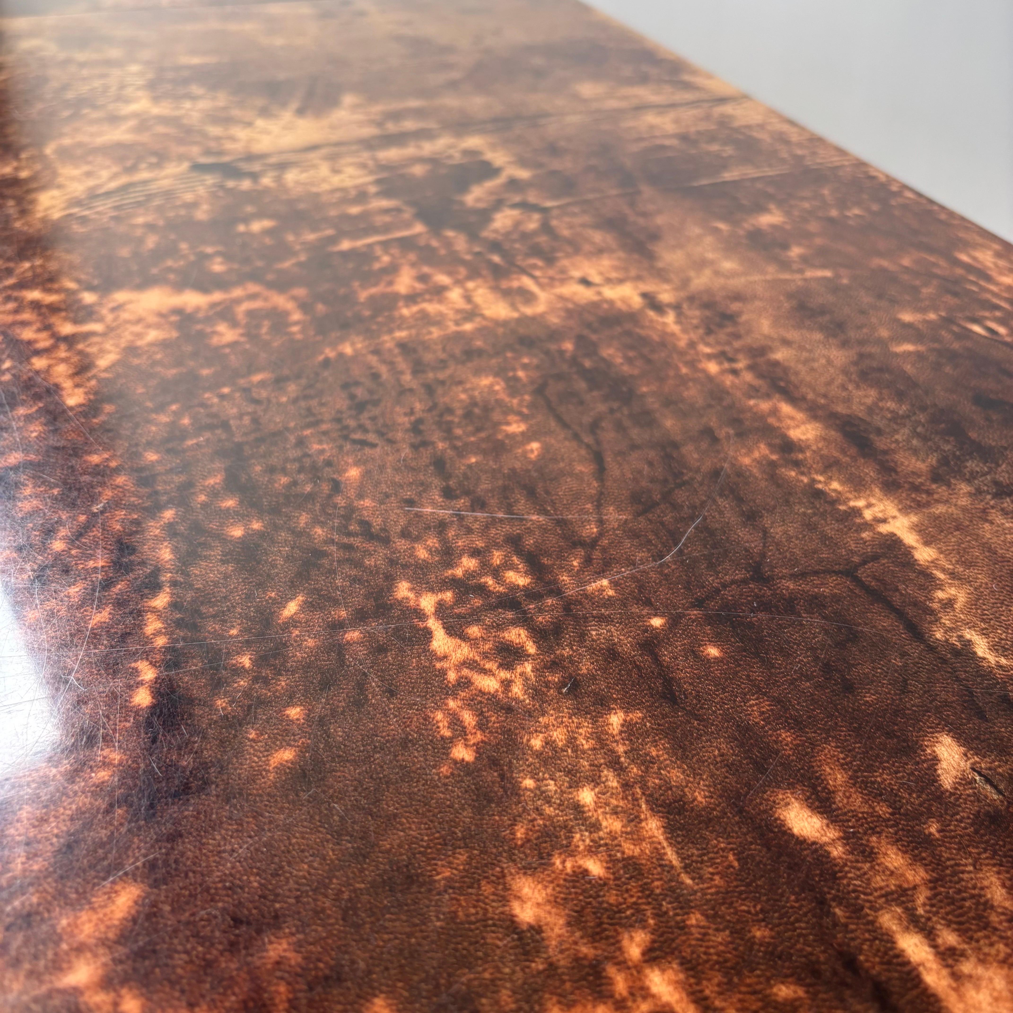 Mesa de comedor de piel de cabra Aldo Tura, Milán, años 60 en venta 7