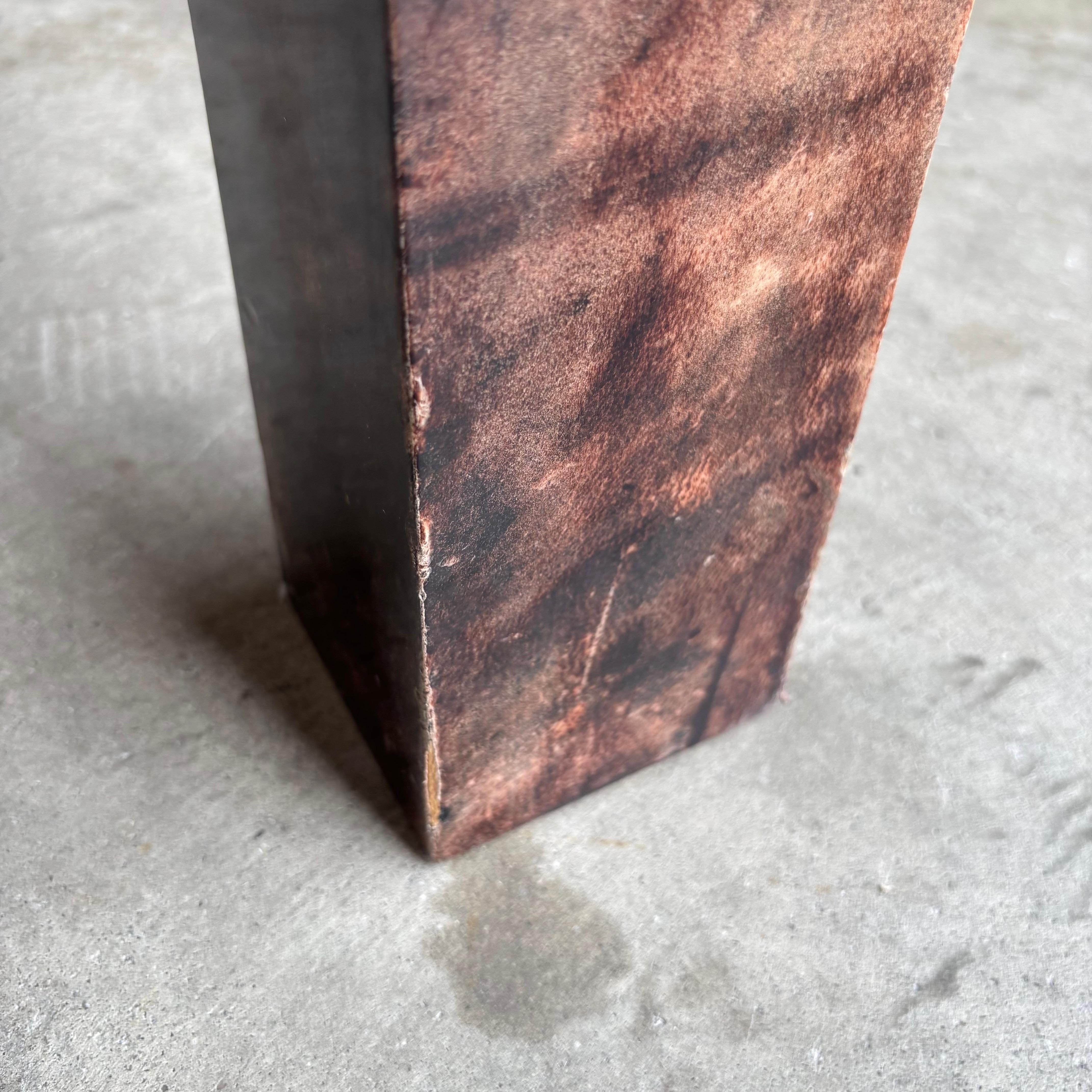 Mesa de comedor de piel de cabra Aldo Tura, Milán, años 60 en venta 9
