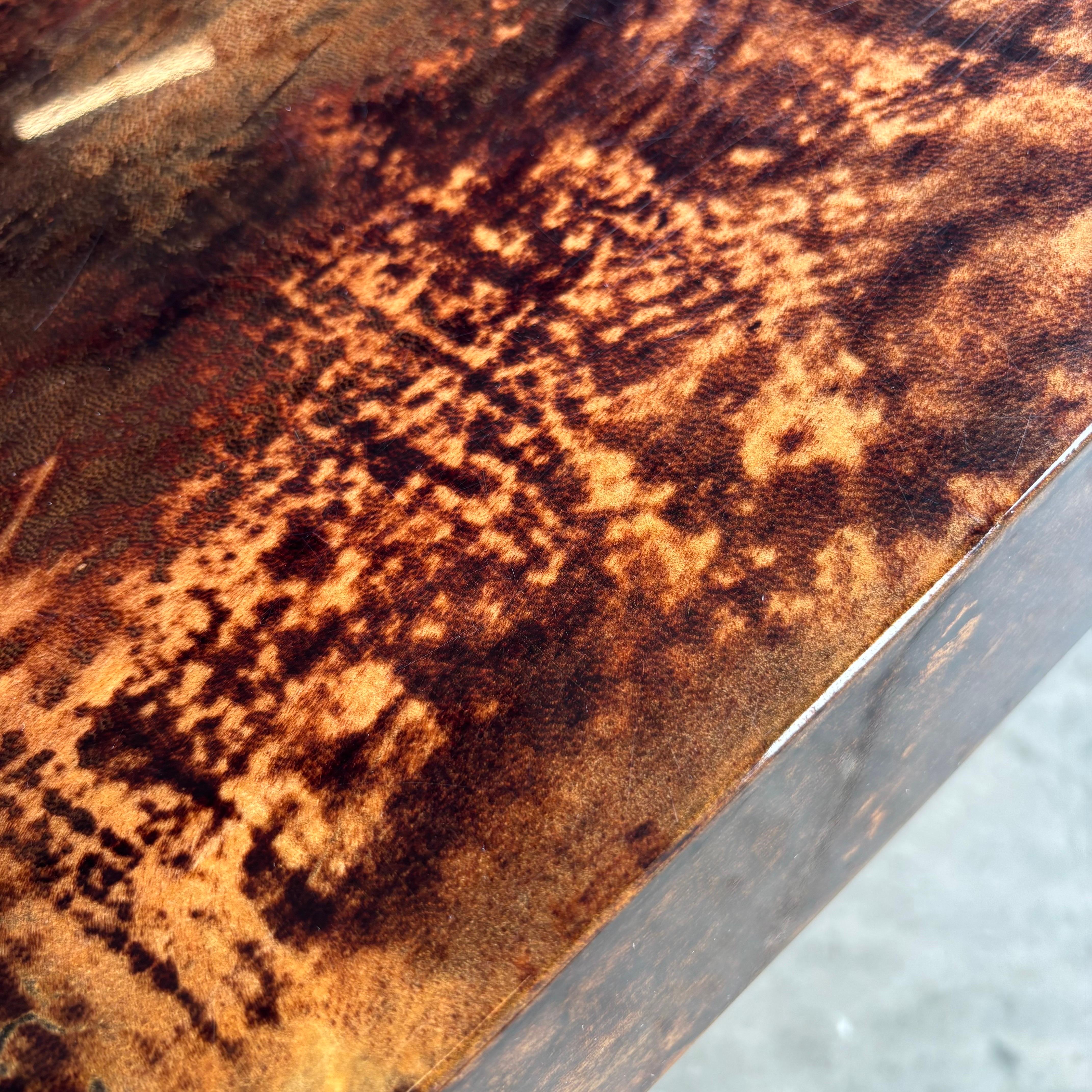 Mesa de comedor de piel de cabra Aldo Tura, Milán, años 60 en venta 4