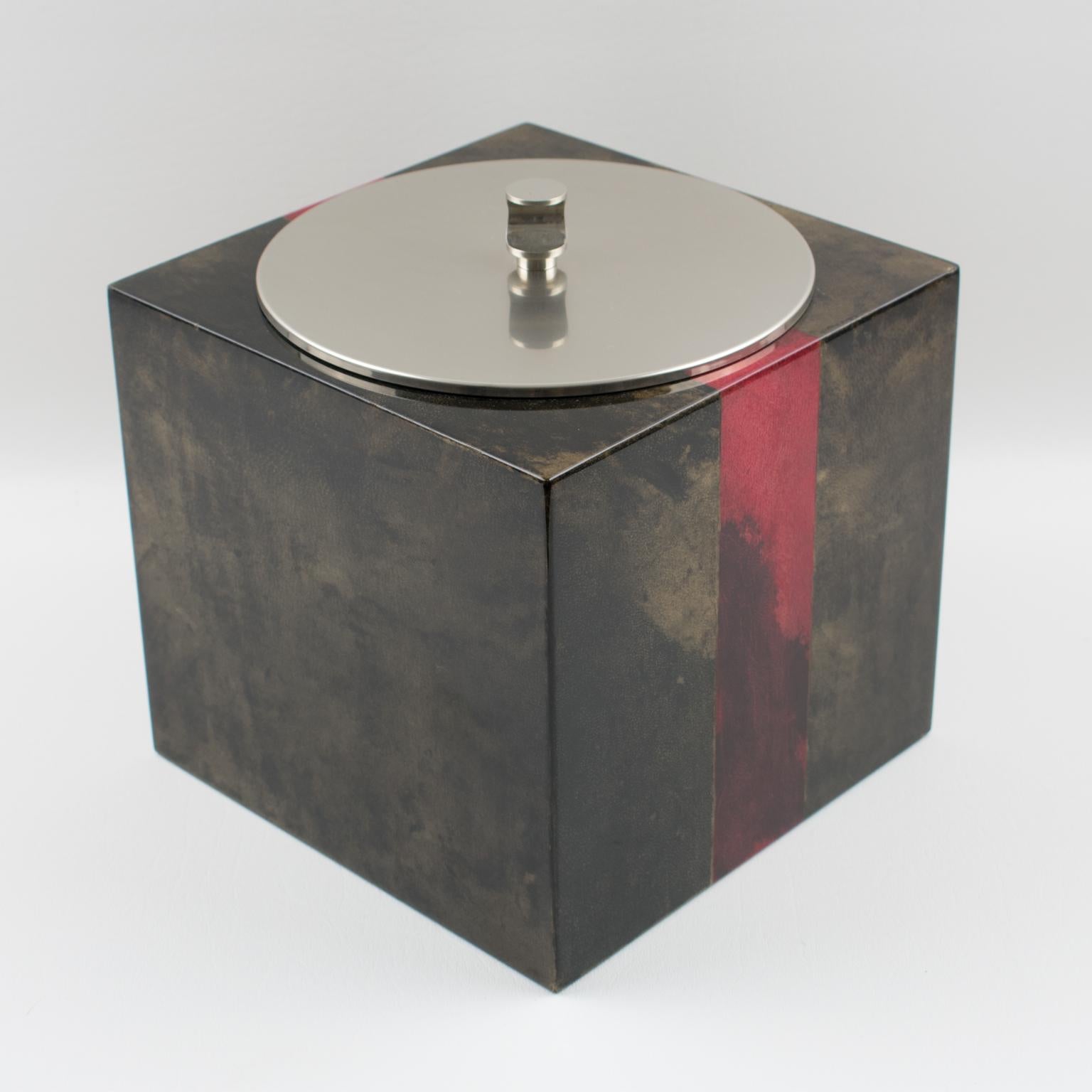 Mid-Century Modern Aldo Tura Goatskin Ice Bucket