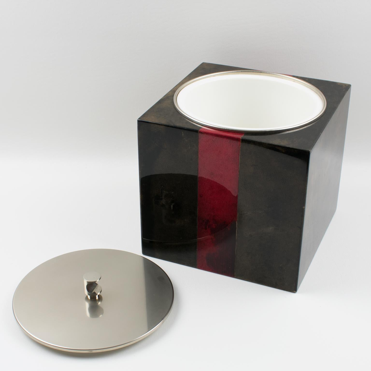 Italian Aldo Tura Goatskin Ice Bucket