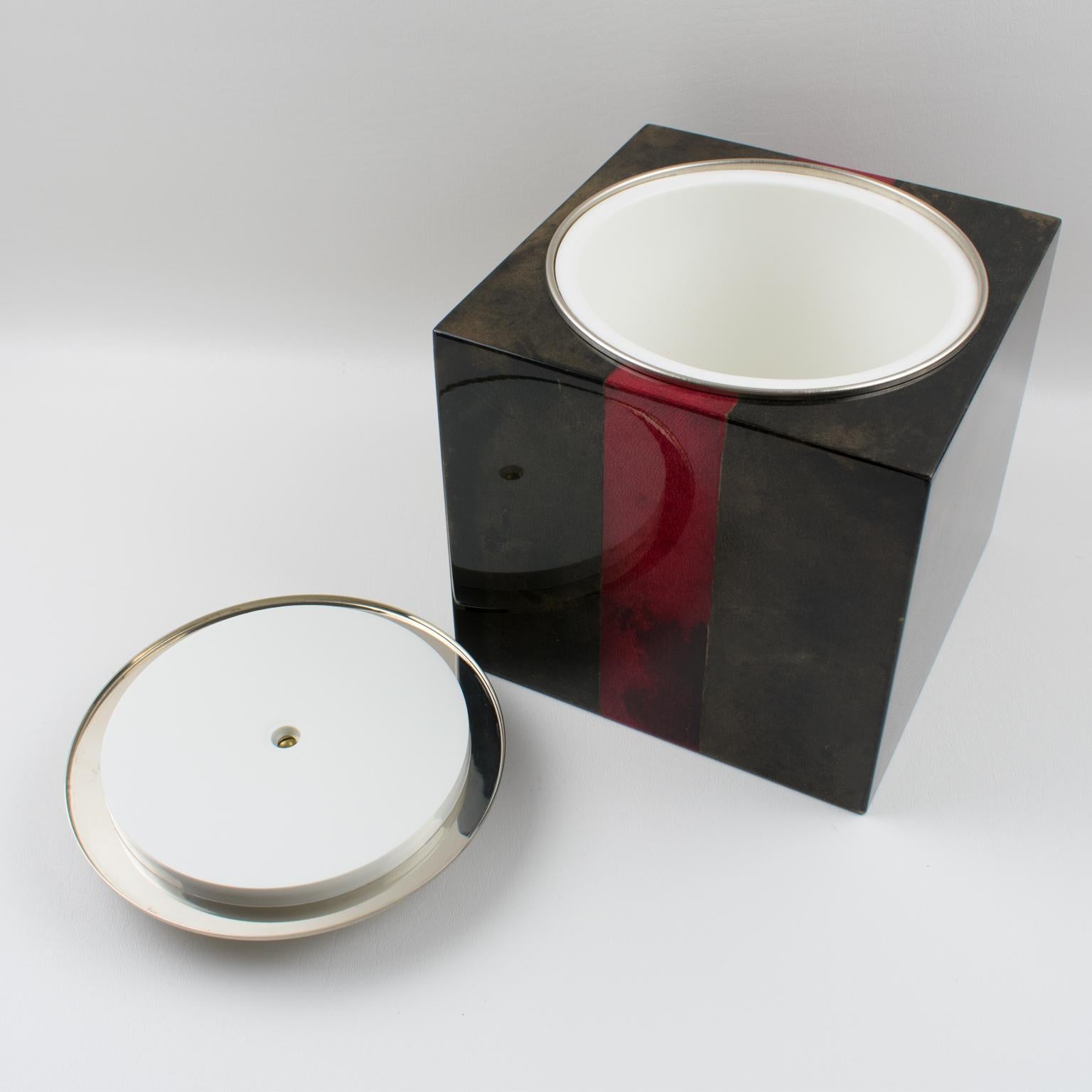 Aldo Tura Goatskin Ice Bucket In Good Condition In Atlanta, GA
