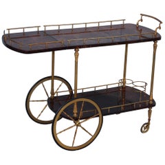 Aldo Tura Goatskin Lacquered Bar Cart