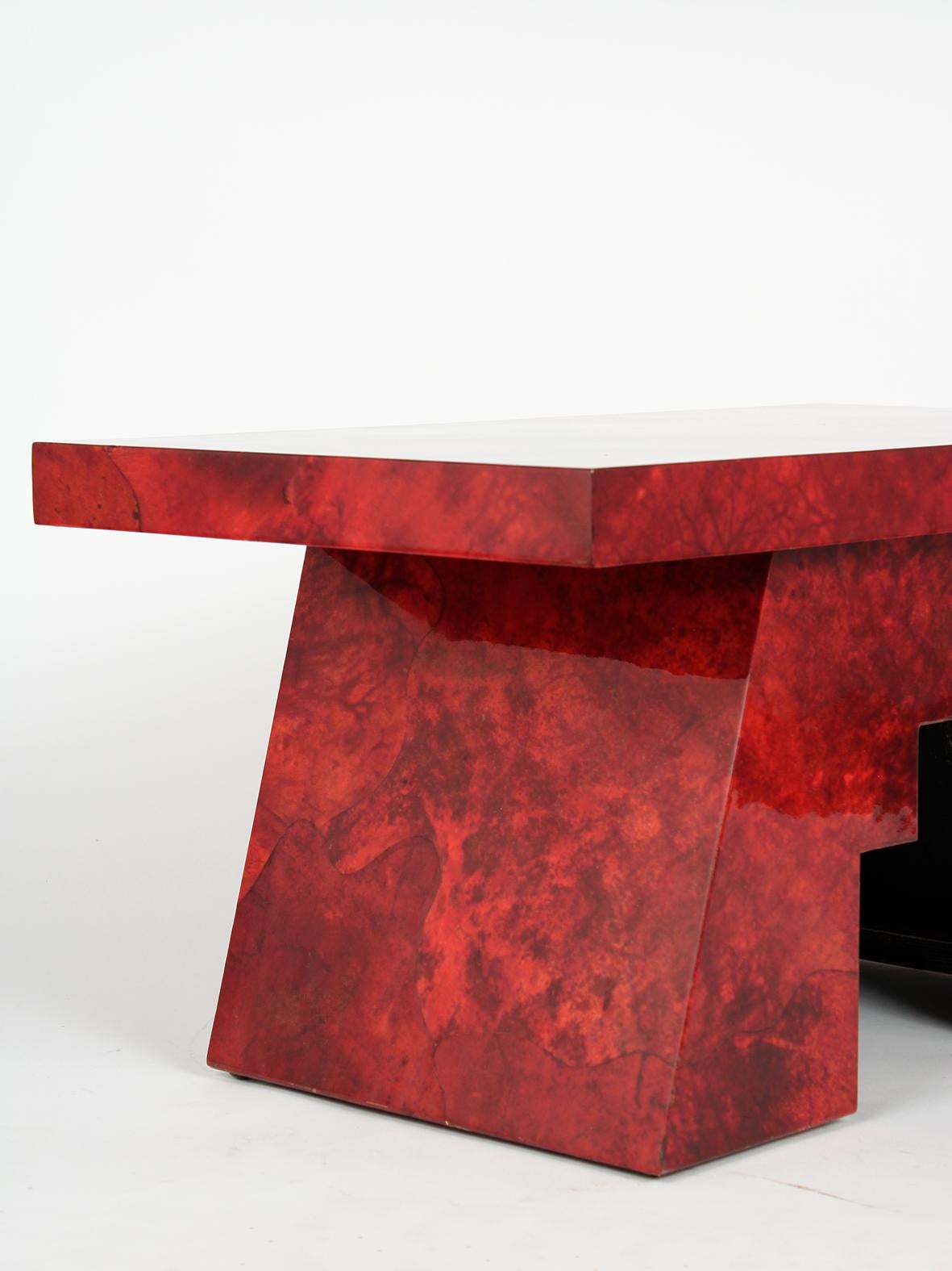 Dyed  Goatskin Table by Aldo Tura