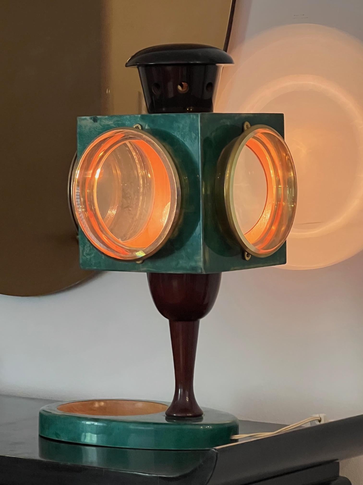 Aldo Tura Goatskin Lantern Lamp For Sale 3